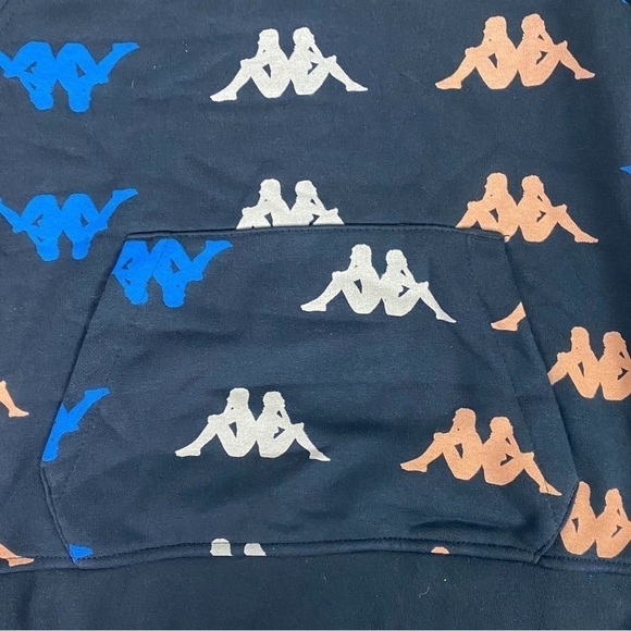 NWT | Kappa Kids' Authentic Sneek Print Hoodie Size 8Y in Black-Orange-Blue - Picture 9 of 11